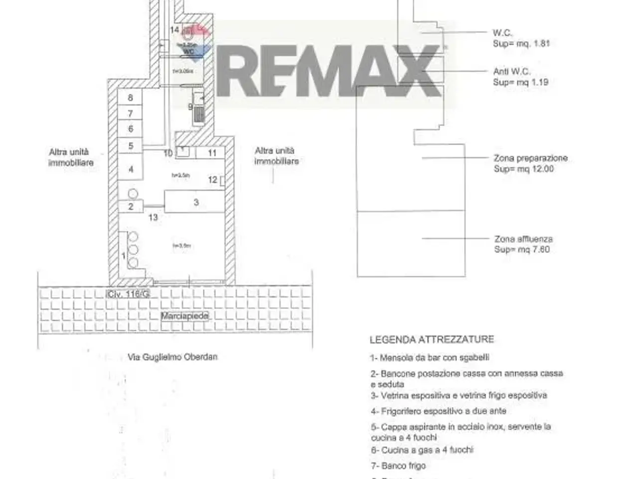 Esercizio commerciale in Via Guglielmo Oberdan 116, Catania, {3} - Planimetria 1