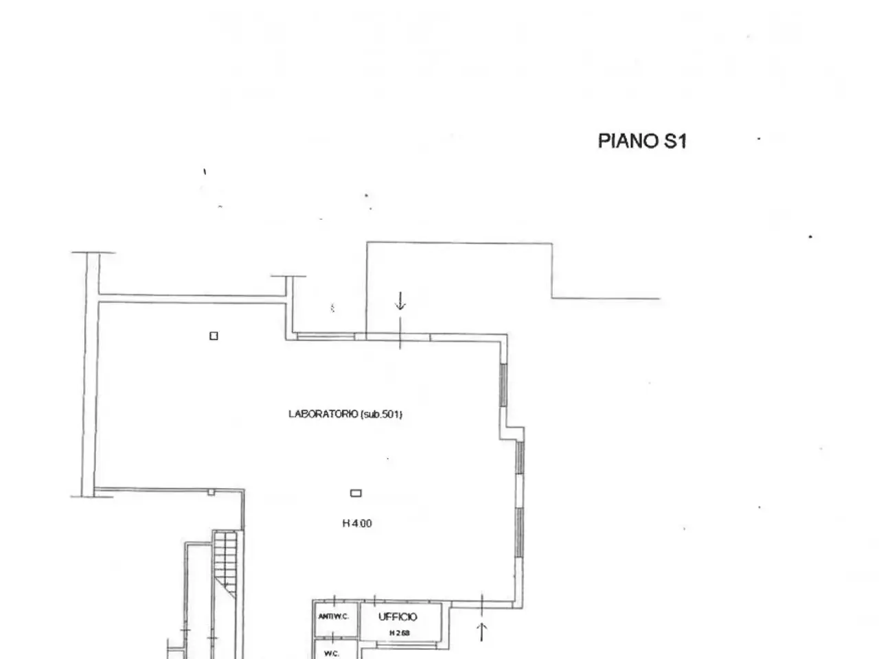 Laboratorio in Via Villafalletto, Roma, {3} - Planimetria 1