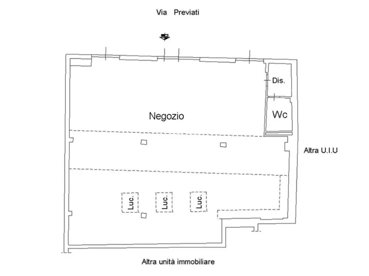 Negozio in Via Gaetano Previati 72, Lecco, {3} - Planimetria 1