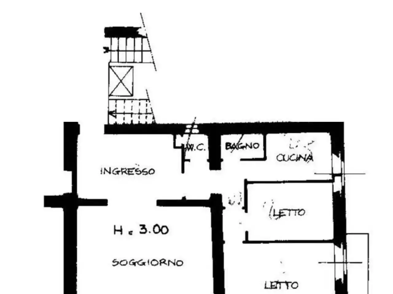 Trilocale in Foro Buonaparte 50, Milano - Planimetria 1