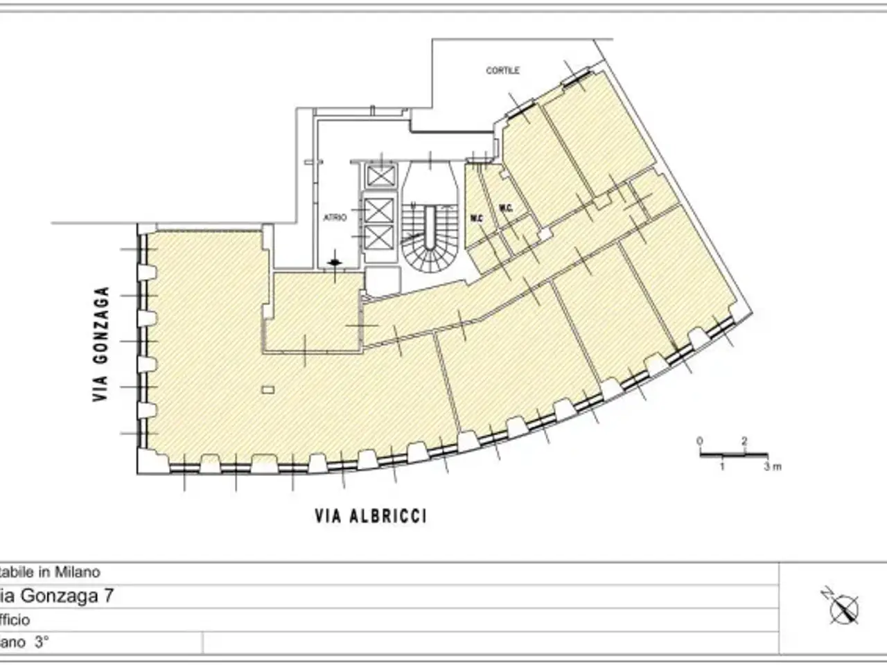 Ufficio in Via Maurizio Gonzaga 7, Milano, {3} - Planimetria 1