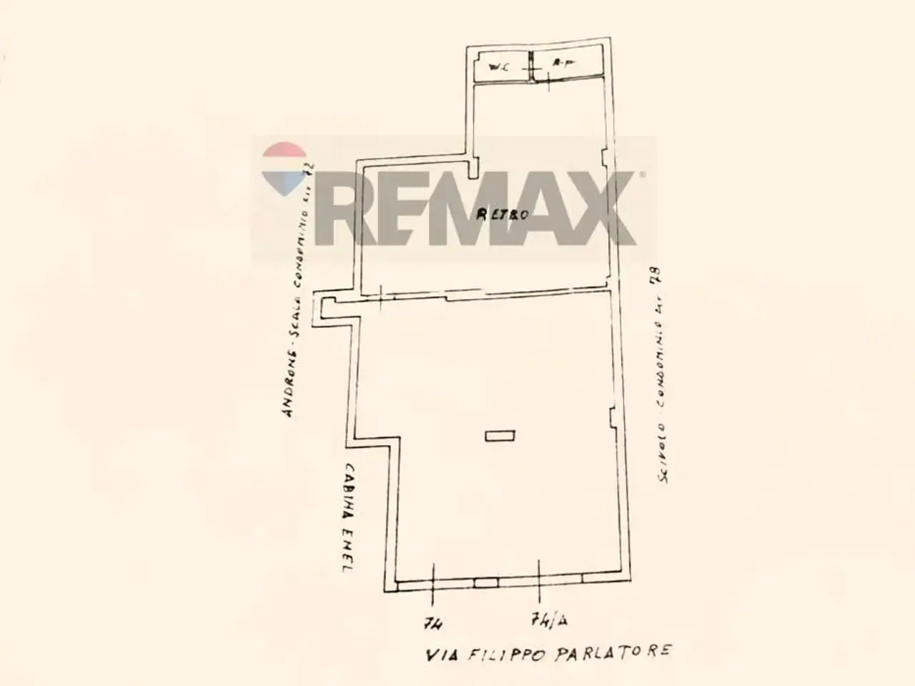Negozio in Via Filippo Parlatore 74-74/a, Palermo, {3} - Planimetria 1