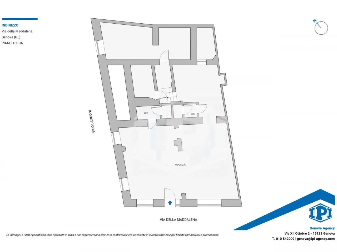 Negozio in Via della Maddalena, Genova, {3} - Planimetria 1