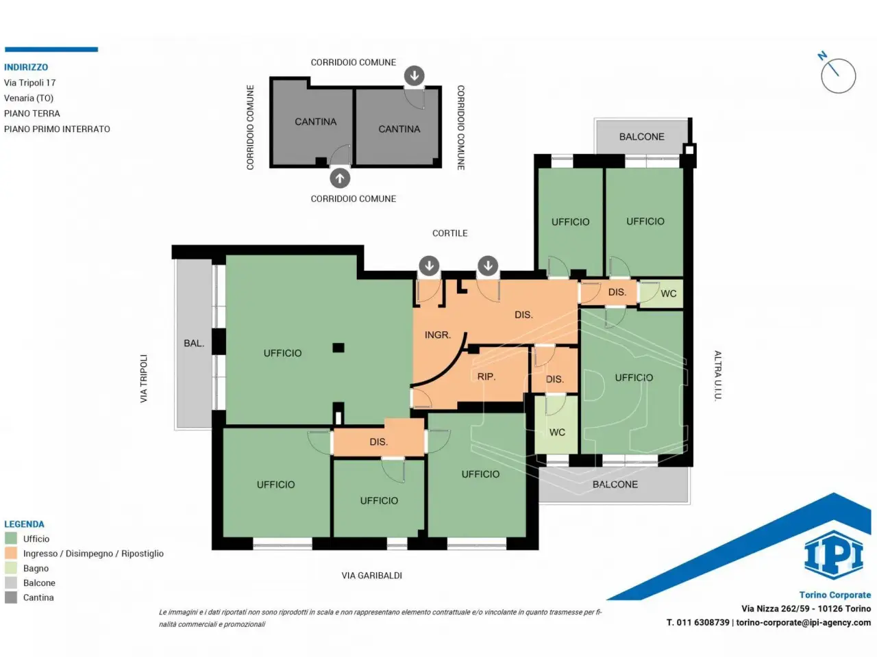 Ufficio in Via Tripoli 17, Venaria Reale, {3} - Planimetria 1
