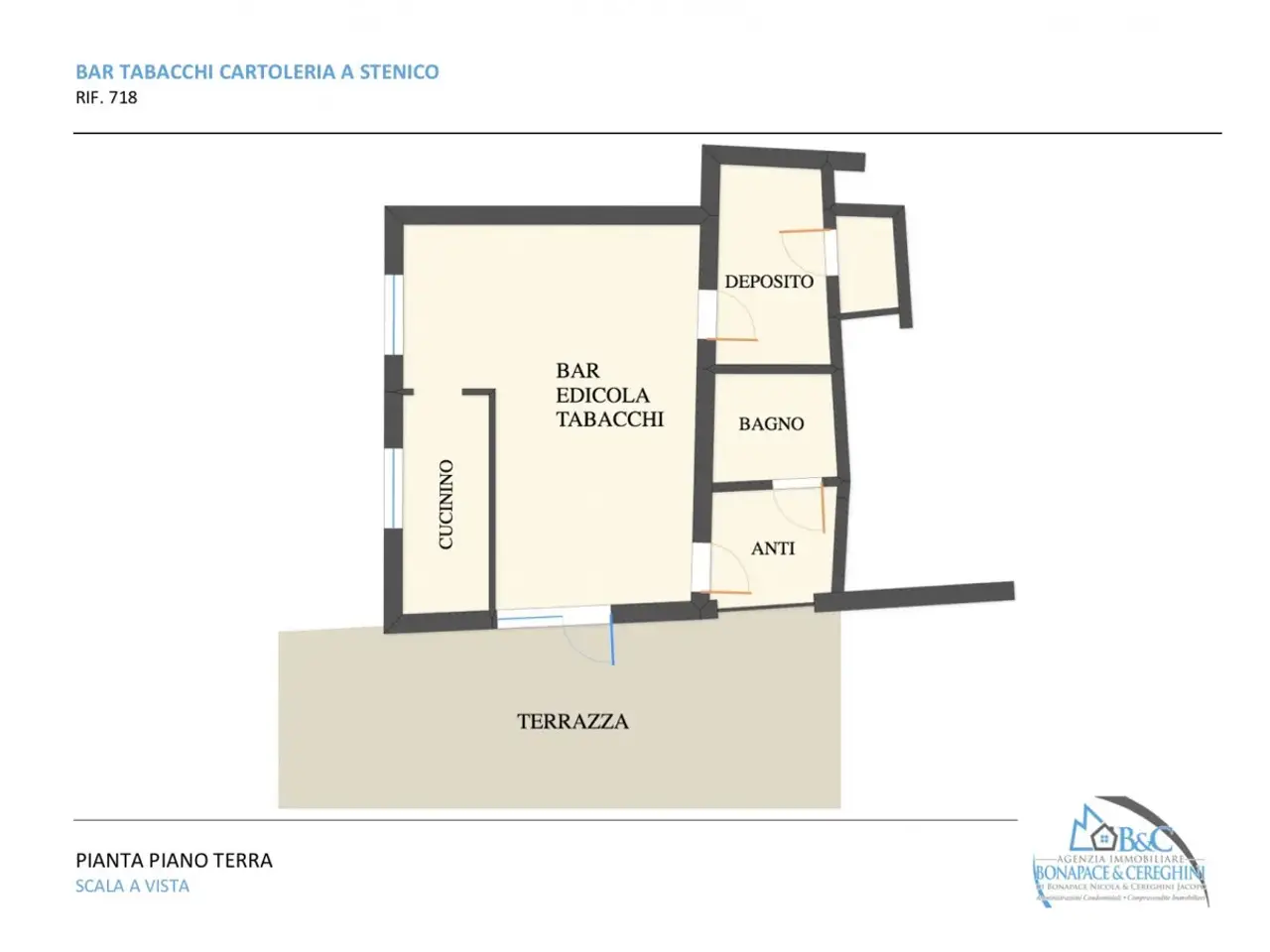 Bar in Piazza Dante Alighieri, Stenico, {3} - Planimetria 1