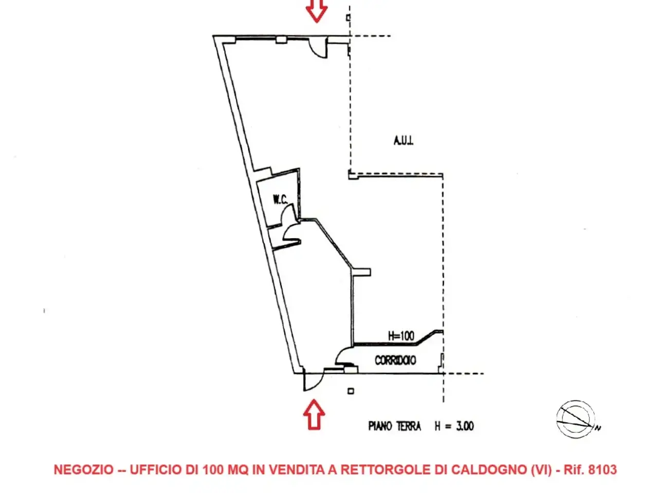 Negozio in Vicolo Silvio Pellico, Caldogno, {3} - Planimetria 1