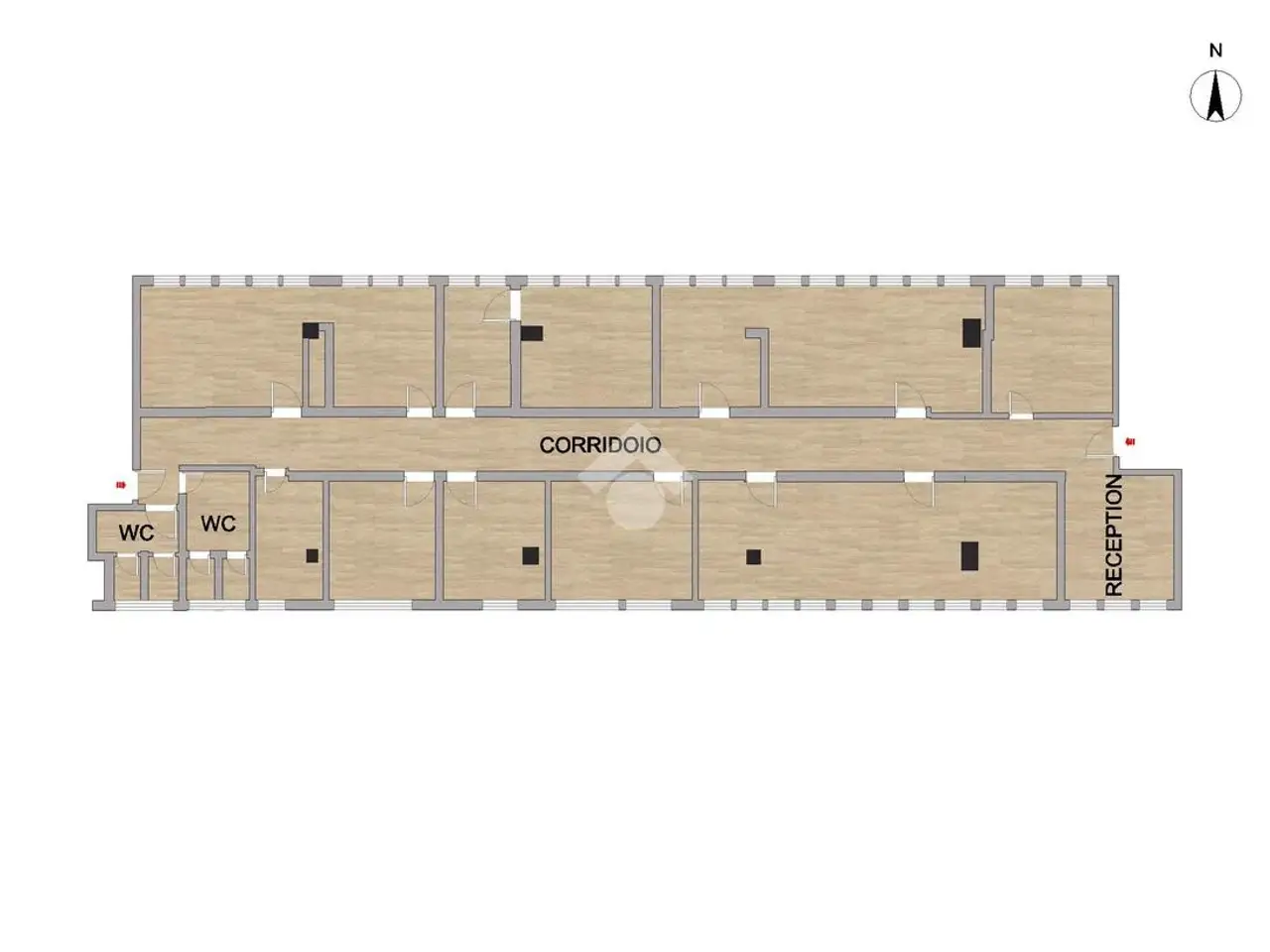 Ufficio in Via Cechov 48, Milano, {3} - Planimetria 1