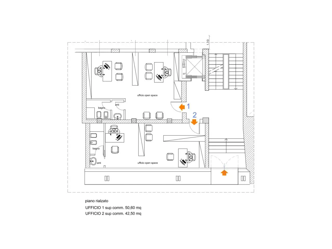 Ufficio in San Pietro Martire  8, Reggio Emilia, {3} - Planimetria 1