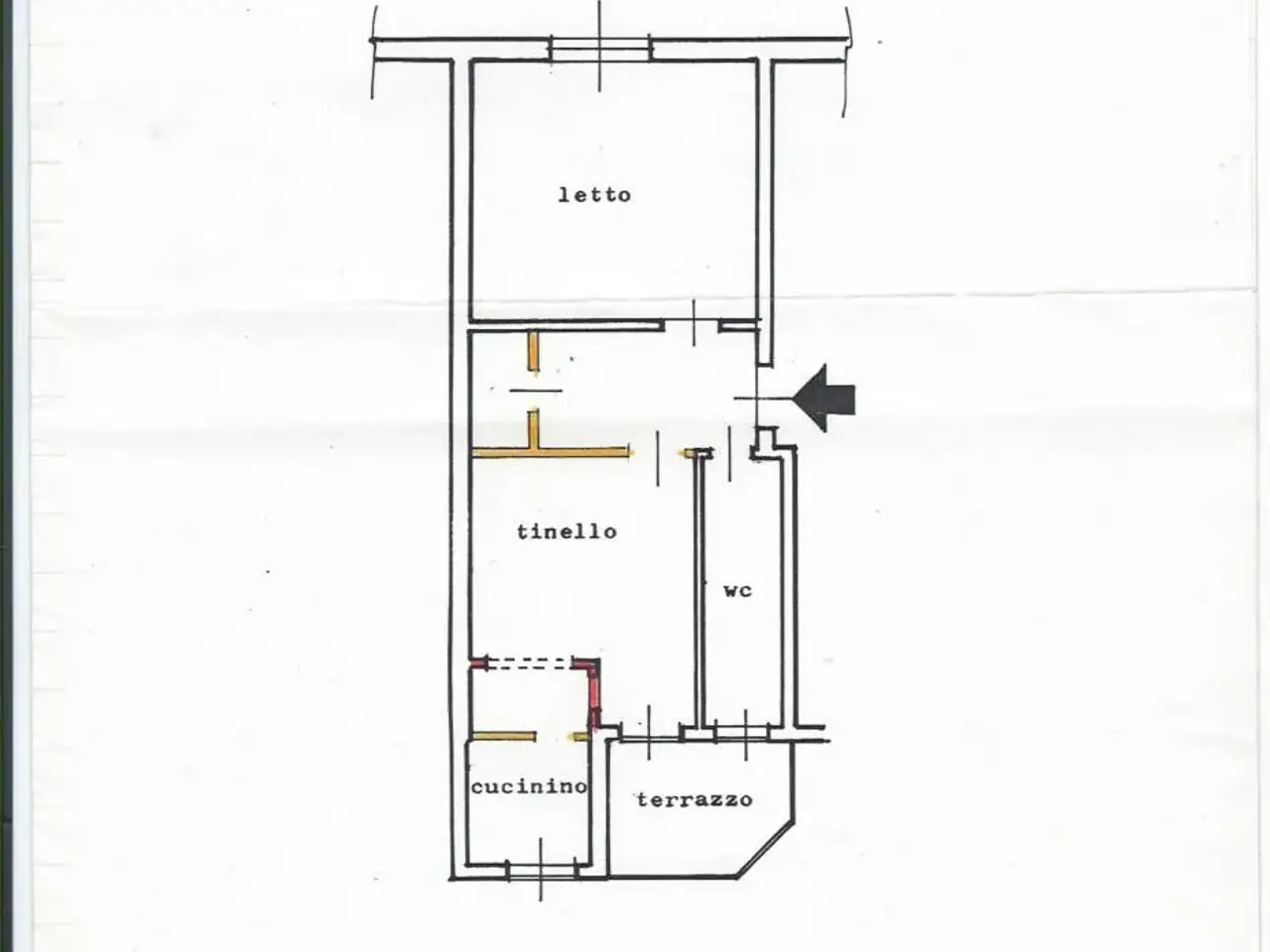 Bilocale in Via Ugo Foscolo 20, Moncalieri - Planimetria 1