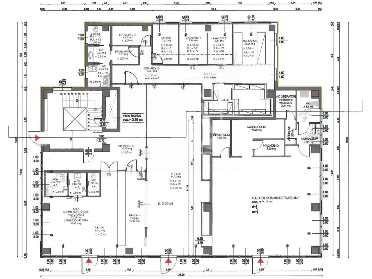Negozio in Via Domenico Menozzi 10, Reggio Emilia, {3} - Planimetria 1