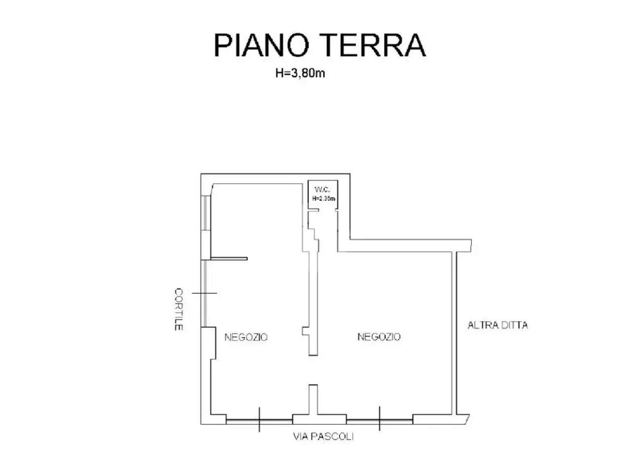 Negozio in Via Pascoli 39, Cassino, {3} - Planimetria 1