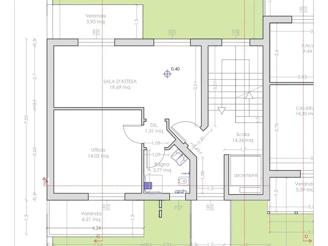 Ufficio in Via Priore Berengario, Cagliari, {3} - Planimetria 1