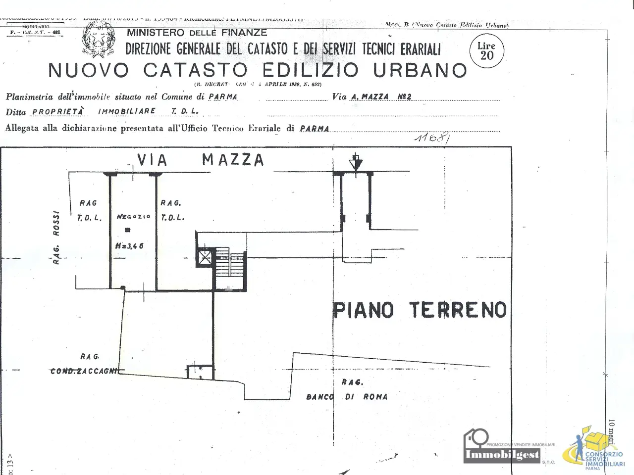 Negozio in Borgo Angelo Mazza 2, Parma, {3} - Planimetria 1