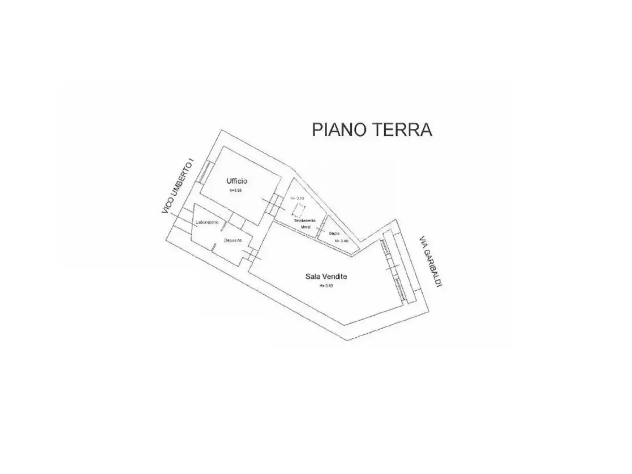 Negozio in Via Giuseppe Garibaldi, Uggiano La Chiesa, {3} - Planimetria 1