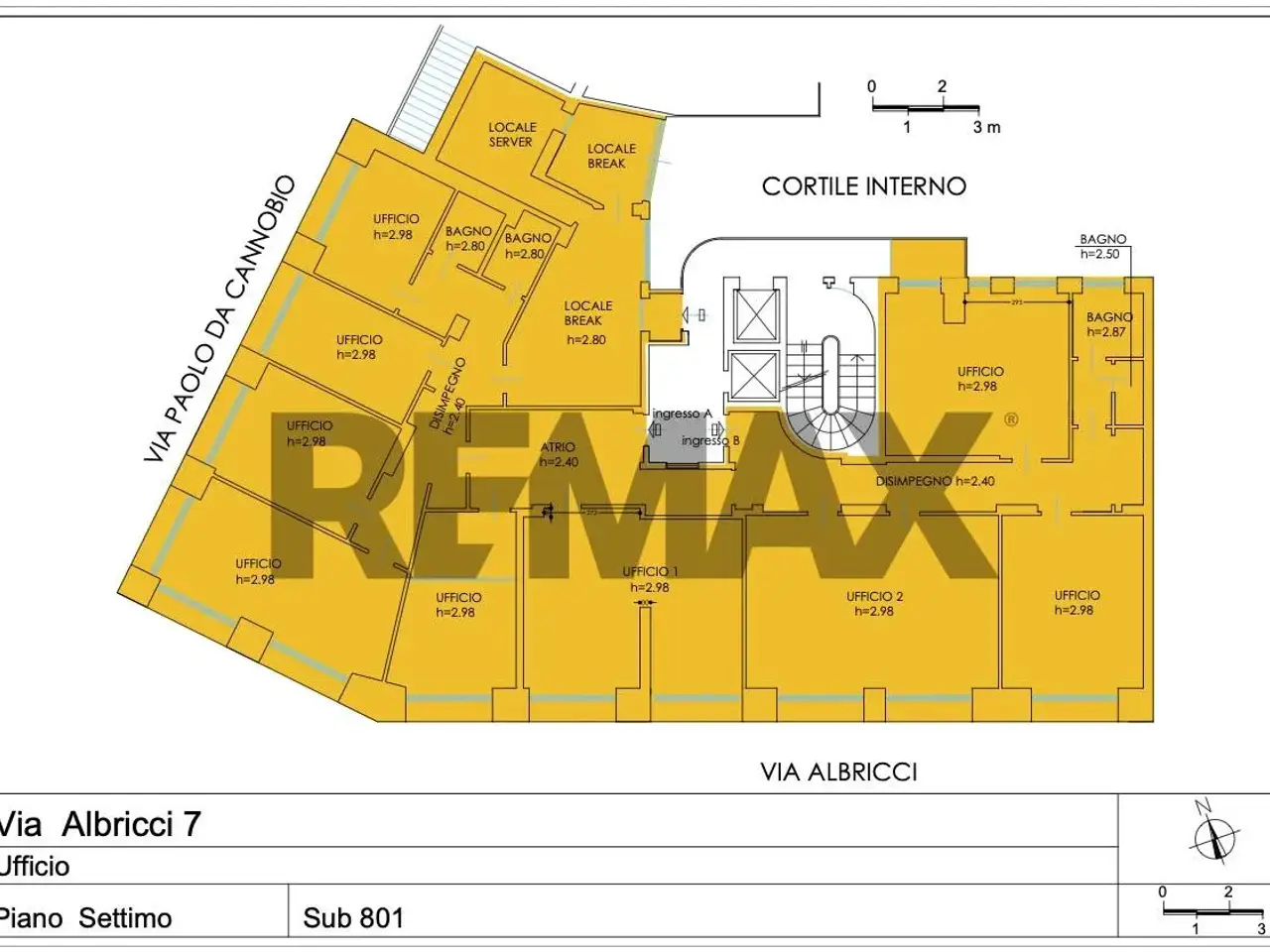 Ufficio in Via Alberico Albricci 7, Milano, {3} - Planimetria 1