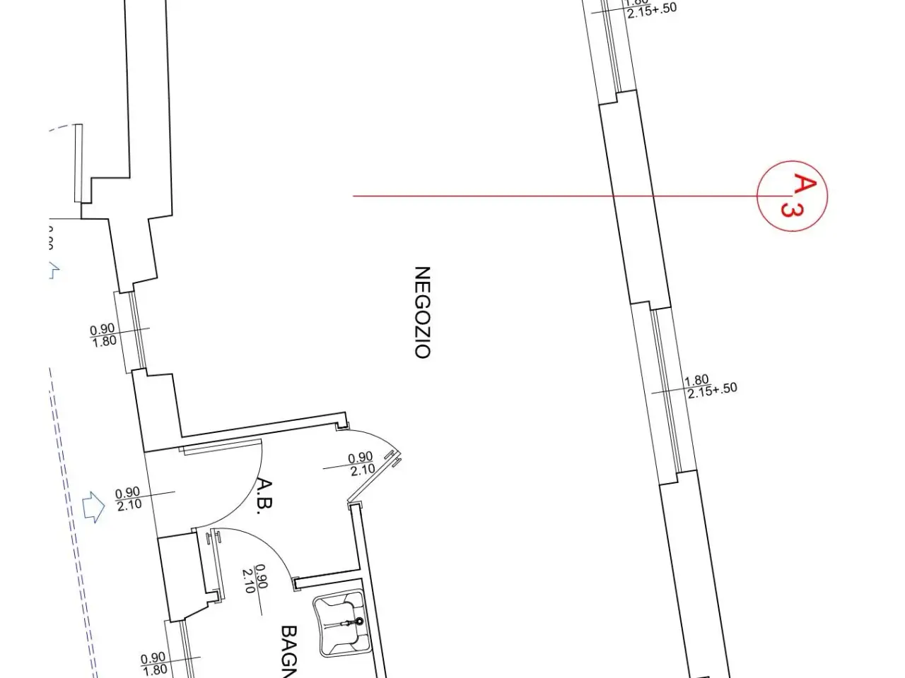 Negozio in Piazza Vittorio Emanuele II 4/5, Melzo, {3} - Planimetria 1