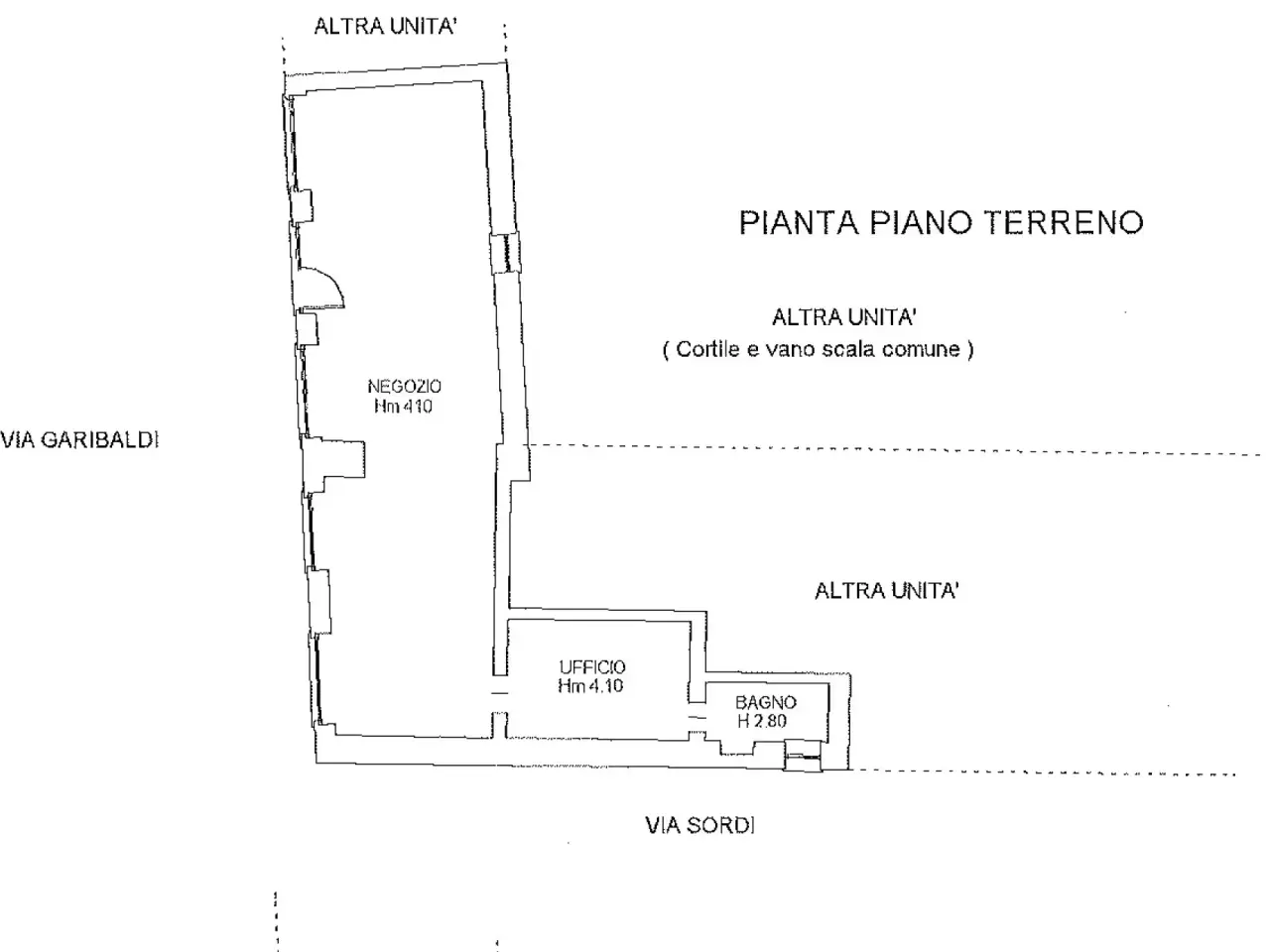 Negozio in Via Garibaldi 30, Casale Monferrato, {3} - Planimetria 1