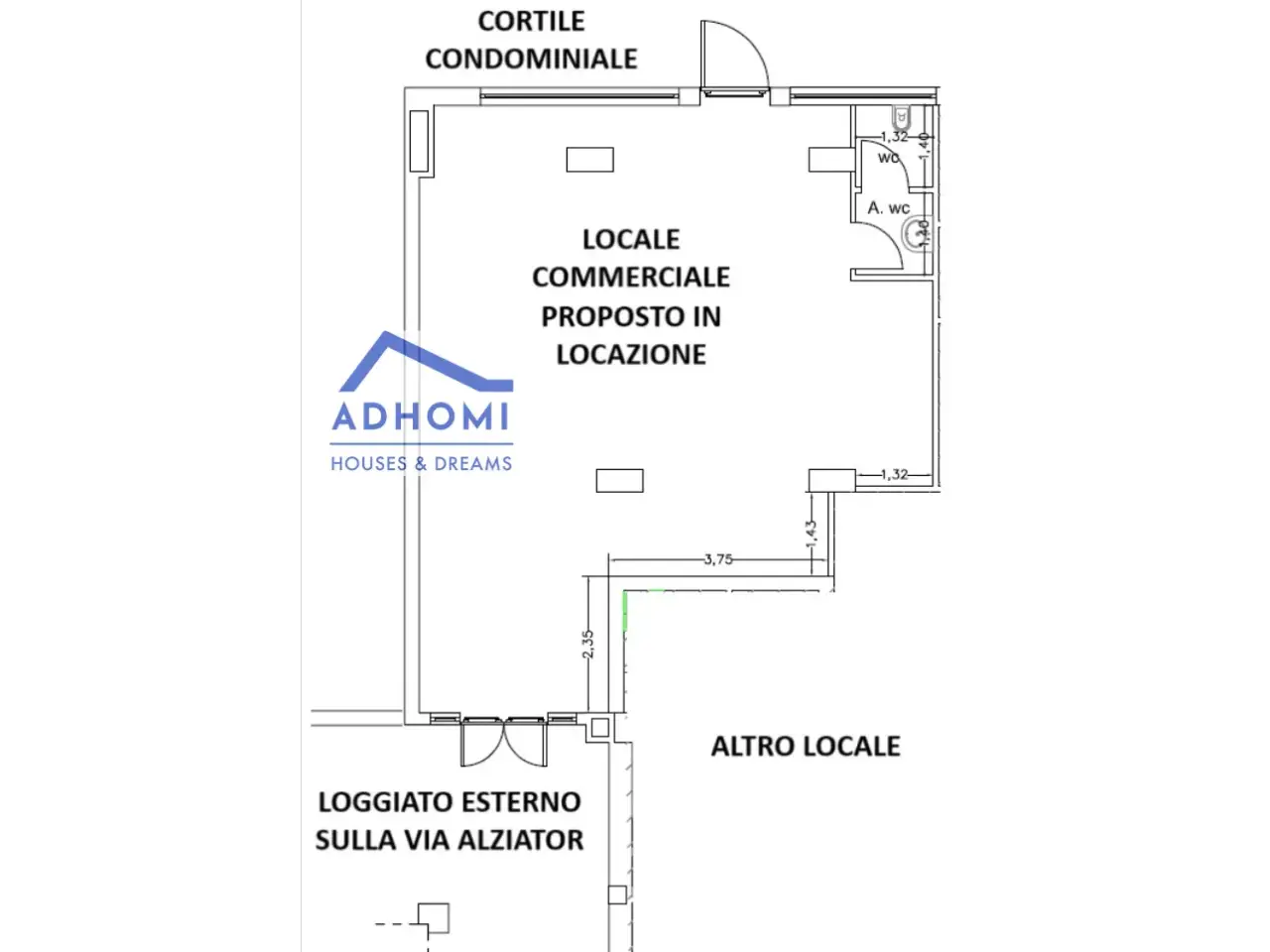 Locale commerciale in Via Francesco Alziator 12, Cagliari, {3} - Planimetria 1