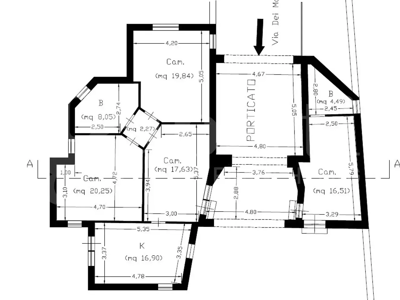 Palazzina commerciale in Via dei Mandorli Snc, Gaeta, {3} - Planimetria 1