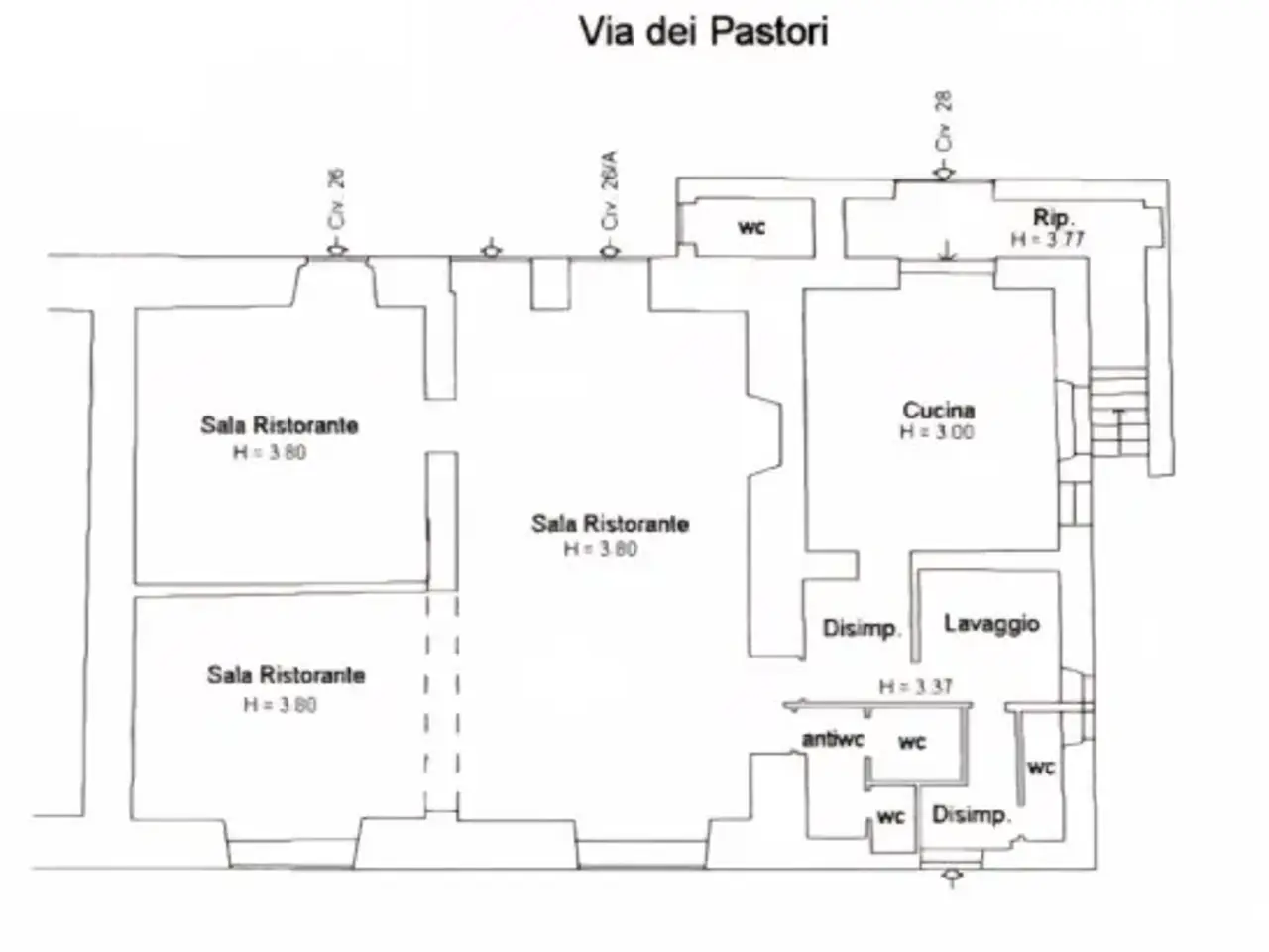 Ristorante in Via dei Pastori, Fiumicino, {3} - Planimetria 1