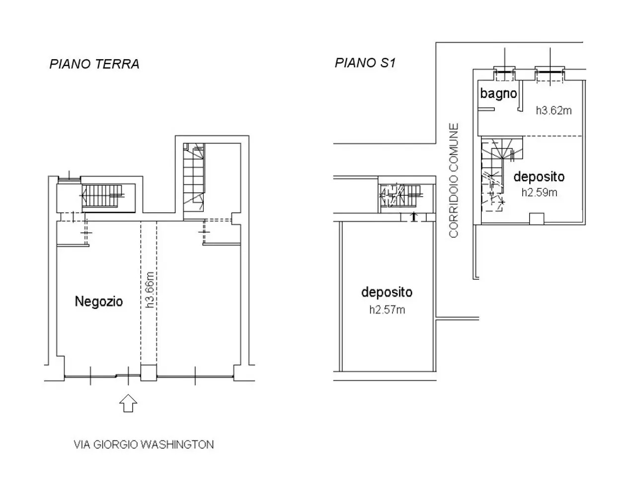 Negozio in Via Washington 82, Milano, {3} - Planimetria 1