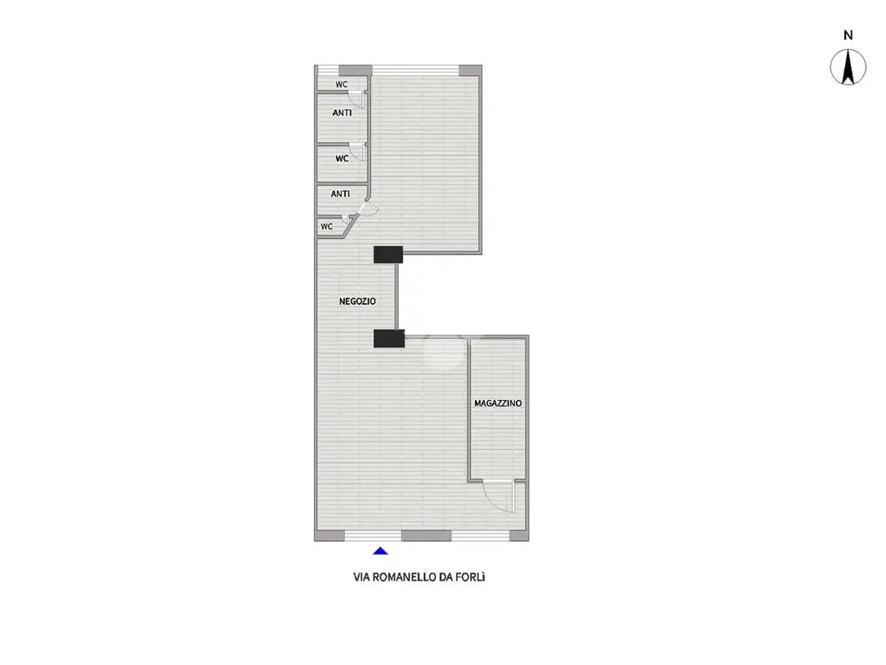 Negozio in Via Romanello da Forlì 9, Roma, {3} - Planimetria 1