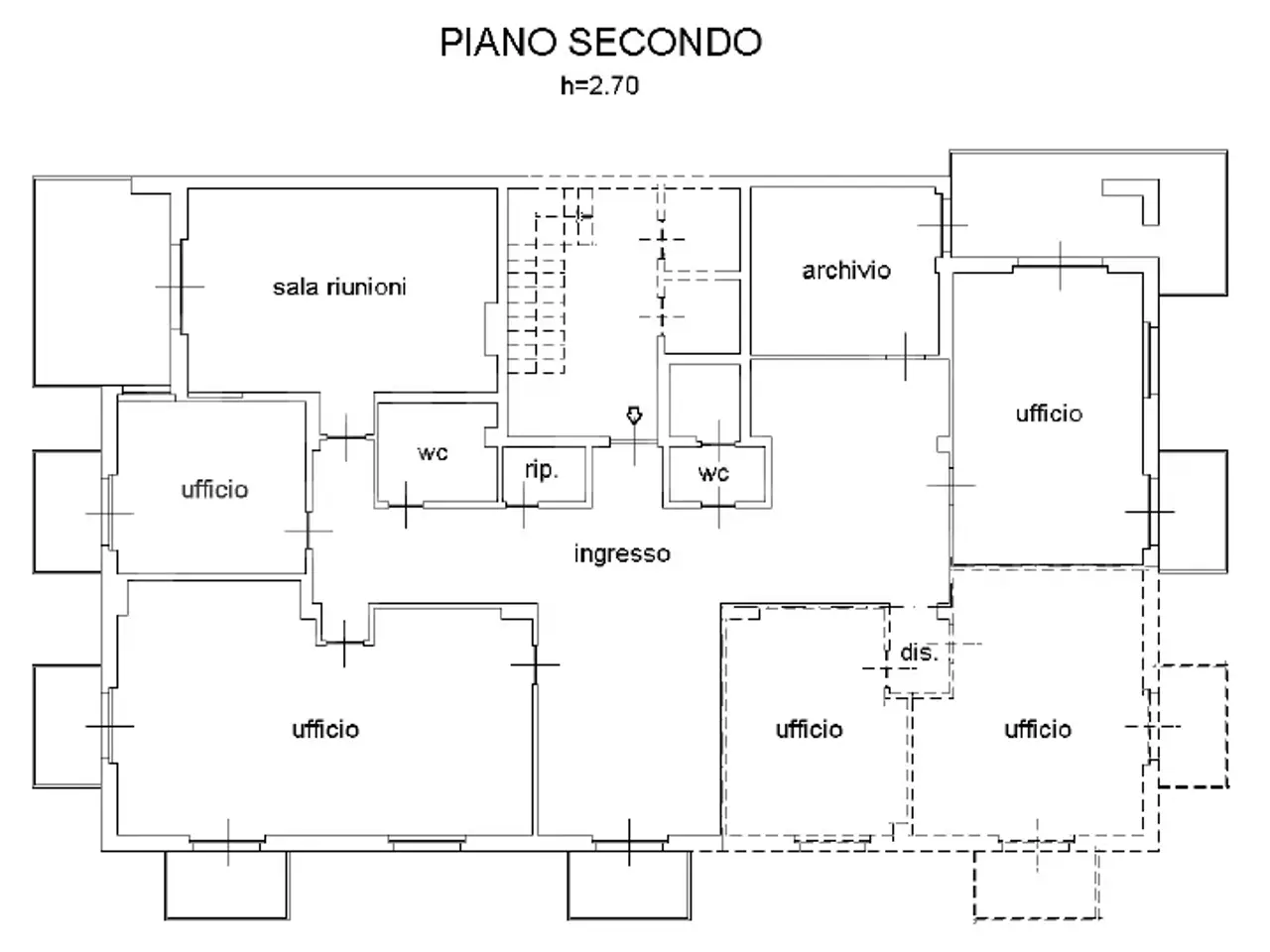 Ufficio in Corso Padre Lorenzo 29, Aosta, {3} - Planimetria 1