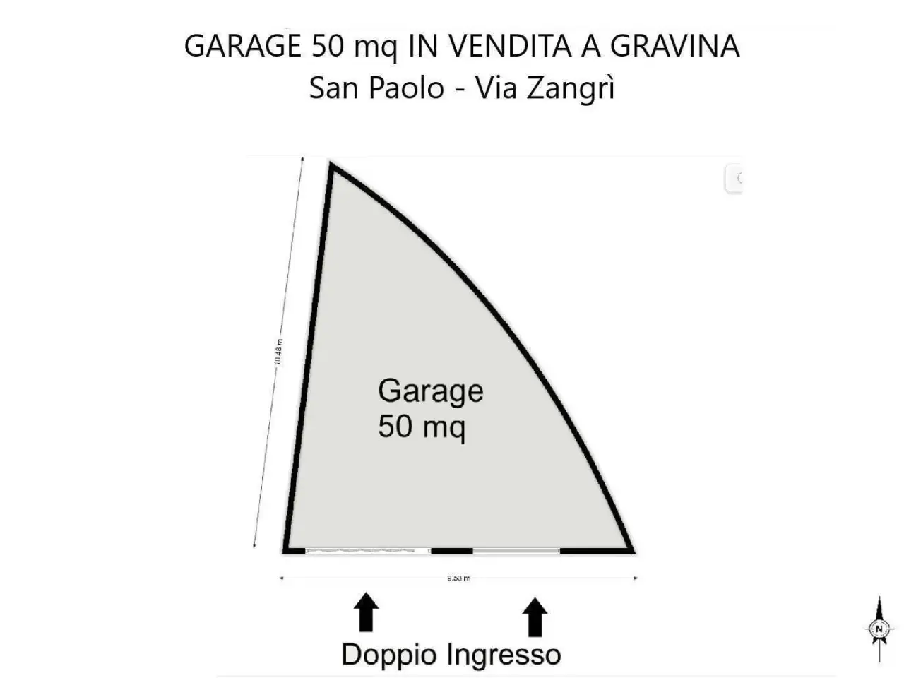 Parcheggio chiuso in Via Zangri 2, Gravina Di Catania, {3} - Planimetria 1