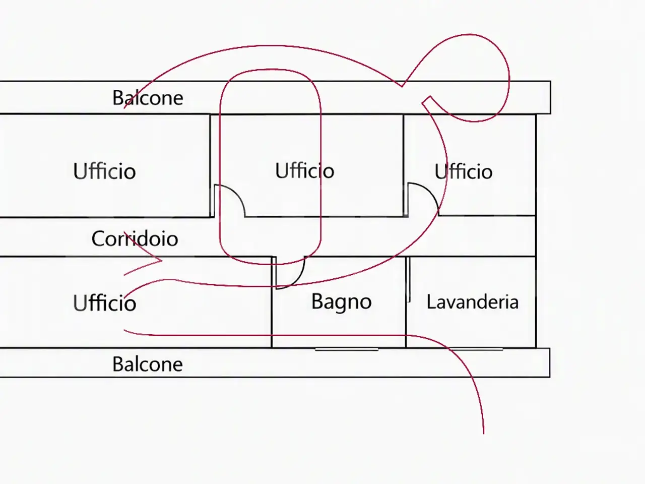 Ufficio in Viale Vittorio Veneto  151, Catania, {3} - Planimetria 1