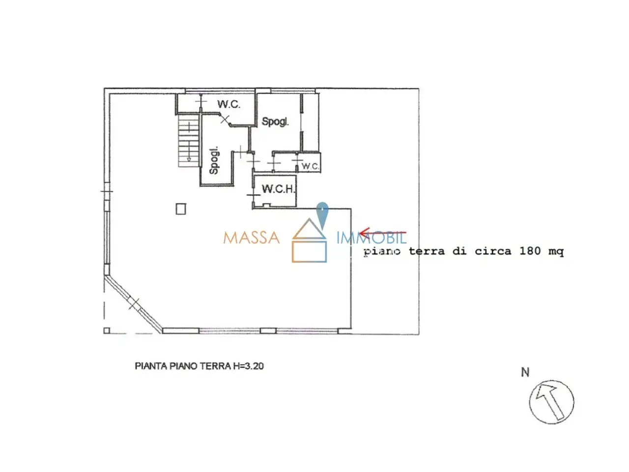 Negozio in Via San Leonardo 492, Massa, {3} - Planimetria 1