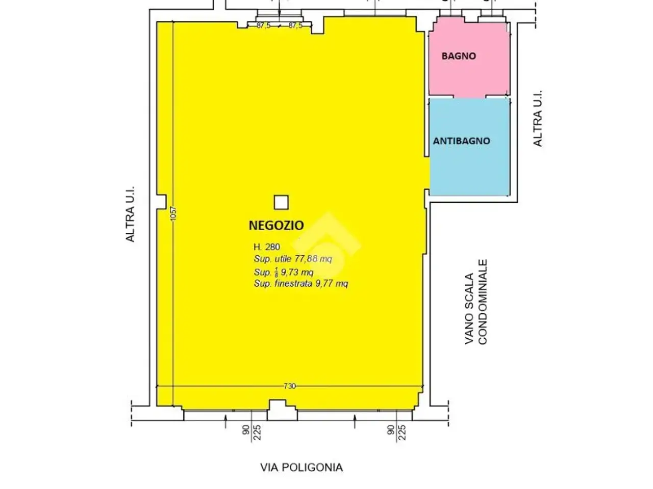 Negozio in Via Poligonia 66, Alessandria, {3} - Planimetria 1
