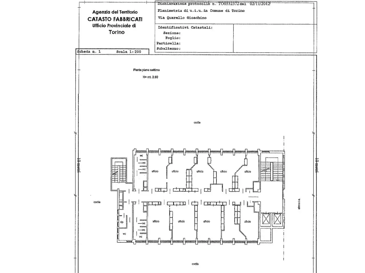 Ufficio in Via Gioacchino Quarello 19, Torino, {3} - Planimetria 1