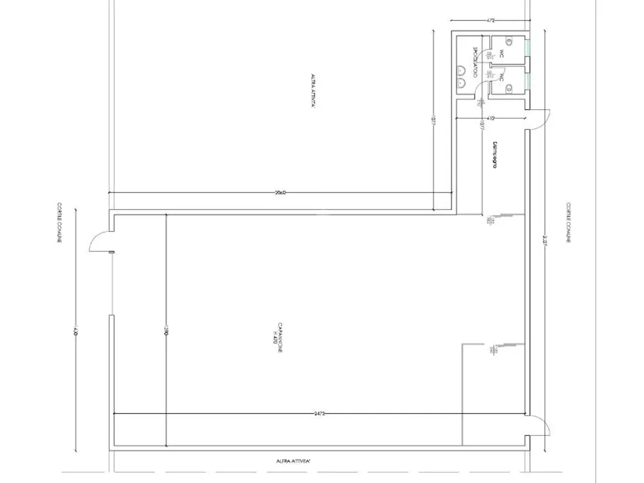 Capannone in Via Circonvallazione 51, Villa Cortese, {3} - Planimetria 1