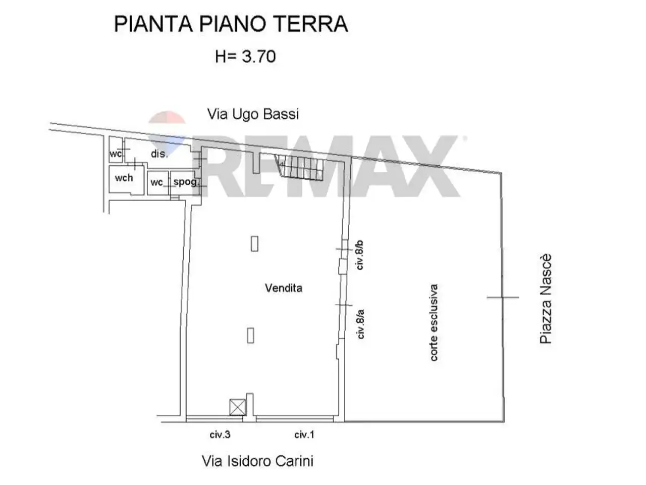 Negozio in Piazza Francesco Nasce\' 8/a, Palermo, {3} - Planimetria 1