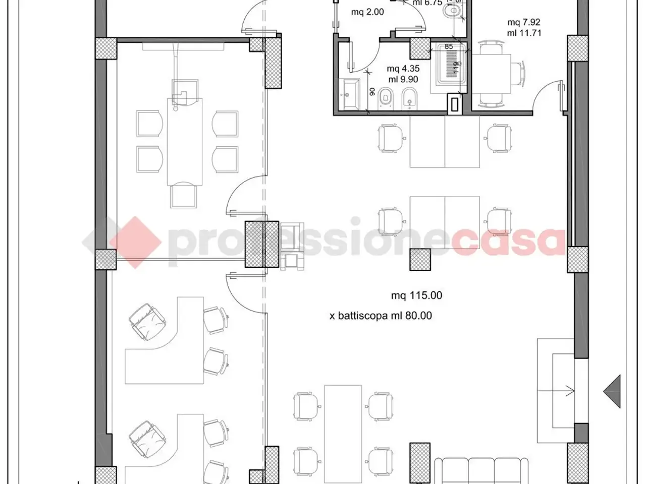 Ufficio in Via Pian di Scò 60, Roma, {3} - Planimetria 1