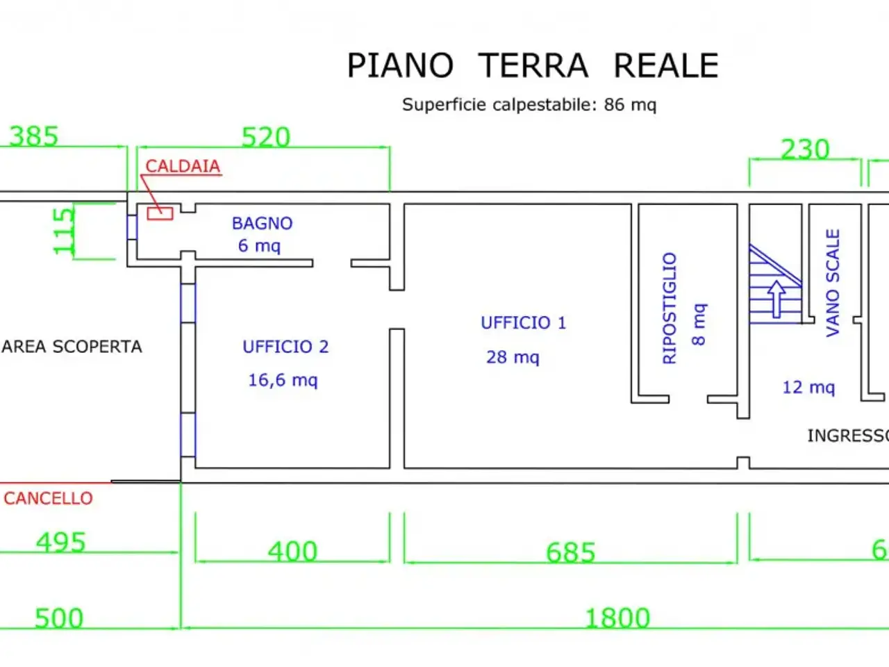 Ufficio in Via Cesare Battisti, Mirandola, {3} - Planimetria 1