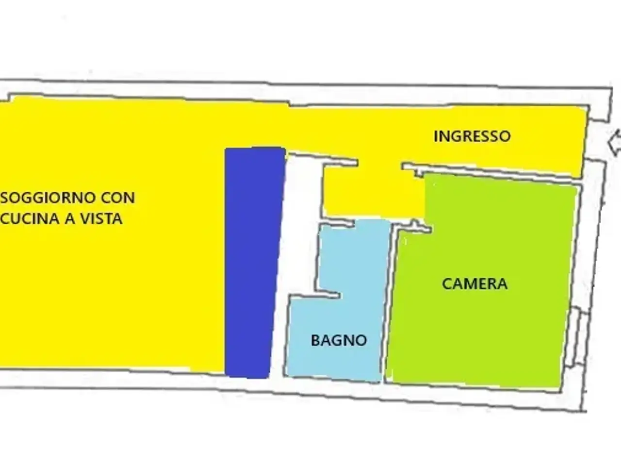 Bilocale in vendita, Via Mercato 18, Milano - Planimetria 1