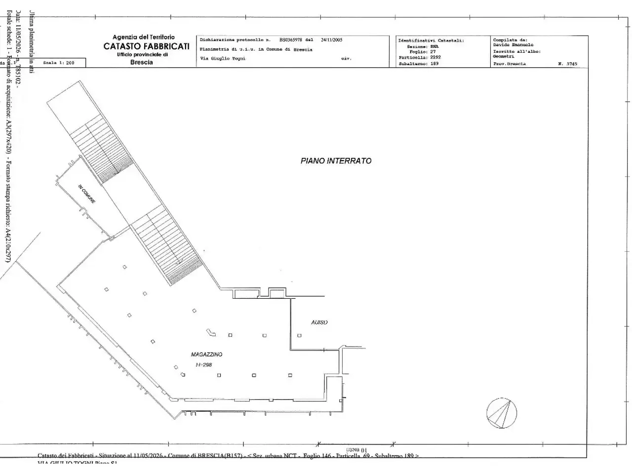 Magazzino in Vicolo della Stazione 12, Brescia, {3} - Planimetria 1