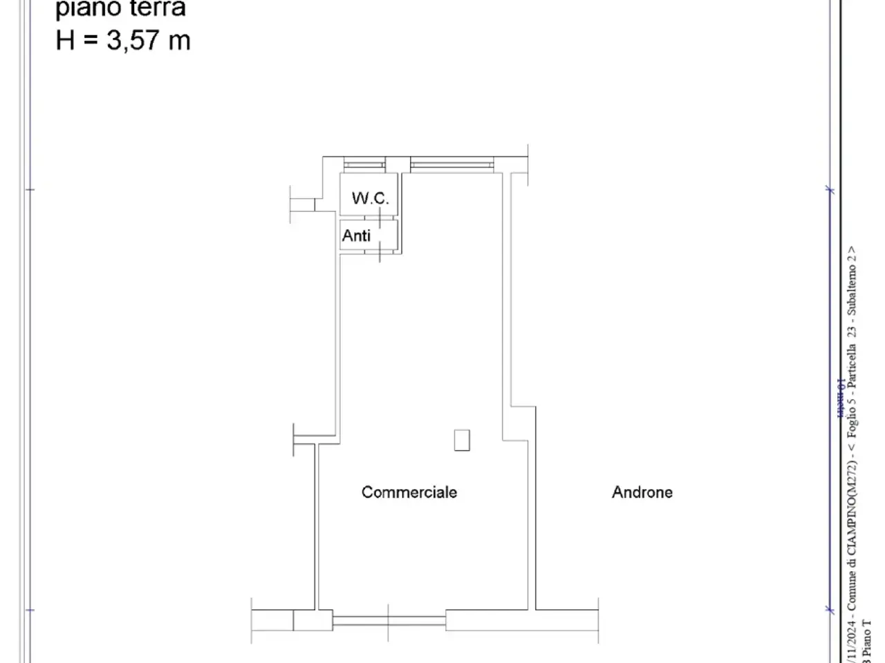 Negozio in Piazza Leonardo da Vinci 7 a, Roma, {3} - Planimetria 1
