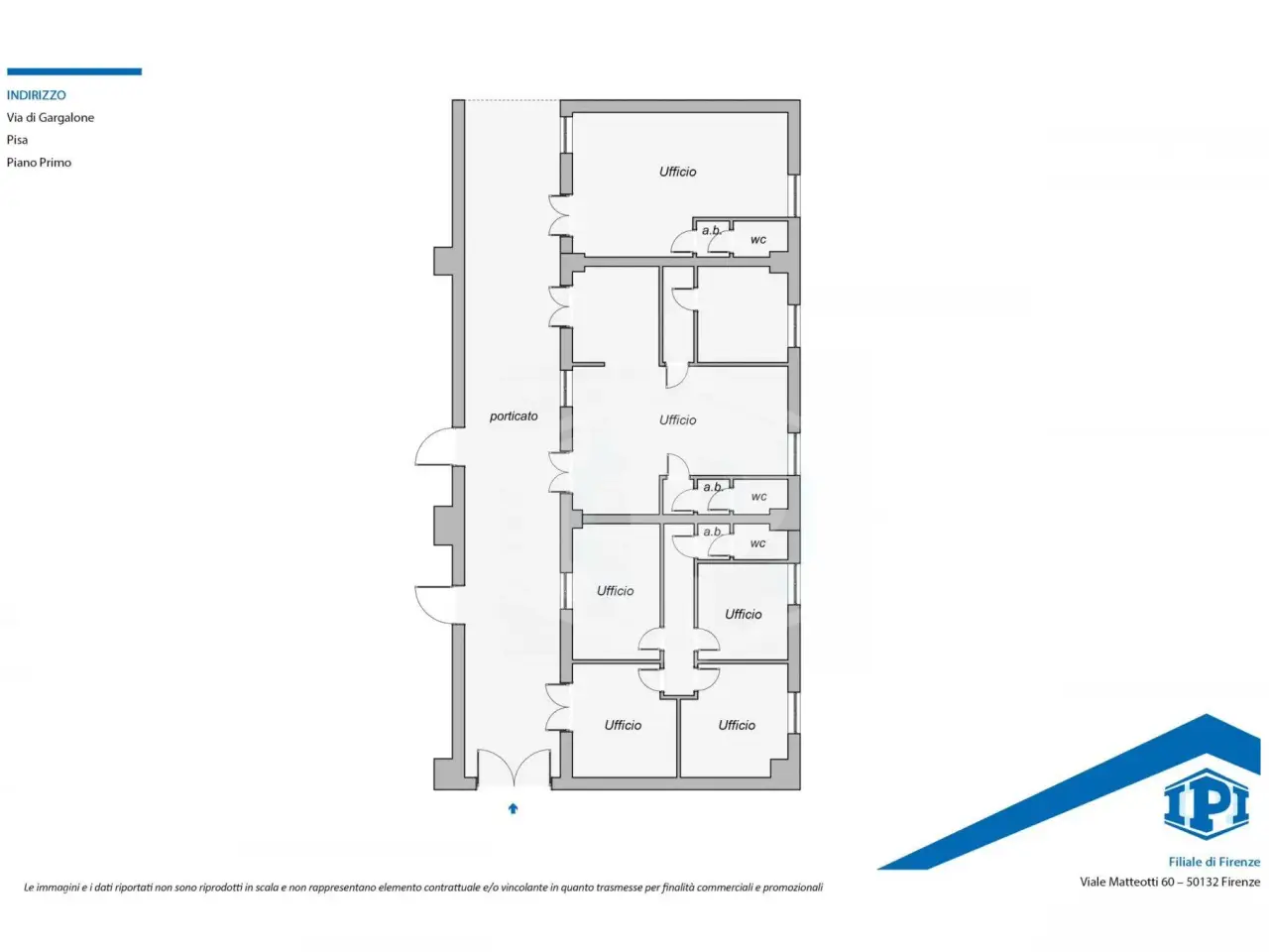 Ufficio in Via di Gargalone Snc, Pisa, {3} - Planimetria 1