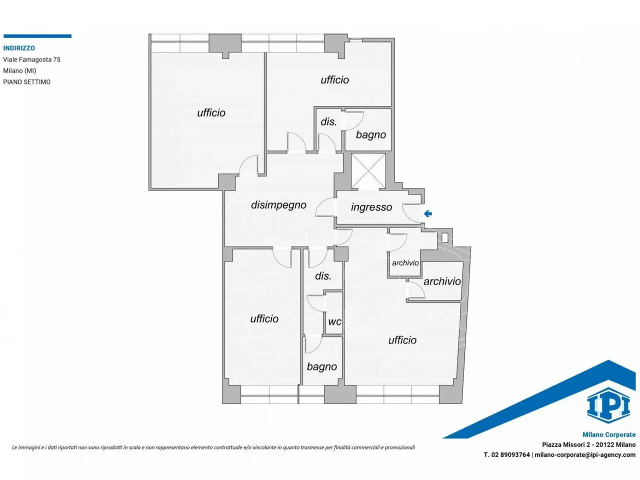 Ufficio in Viale Famagosta 75, Milano, {3} - Planimetria 1
