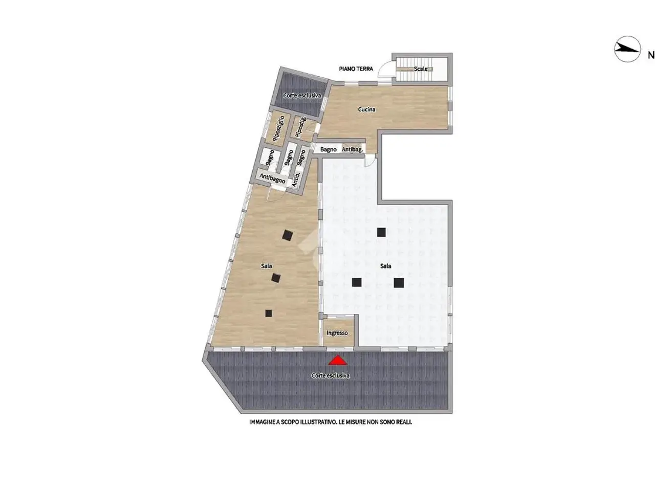 Negozio in Via Lungomare Gramsci 417, Porto San Giorgio, {3} - Planimetria 1