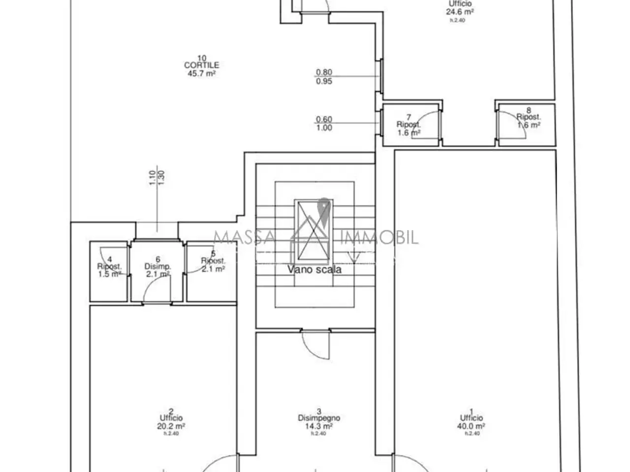 Ufficio in Via Verdi 6, Carrara, {3} - Planimetria 1