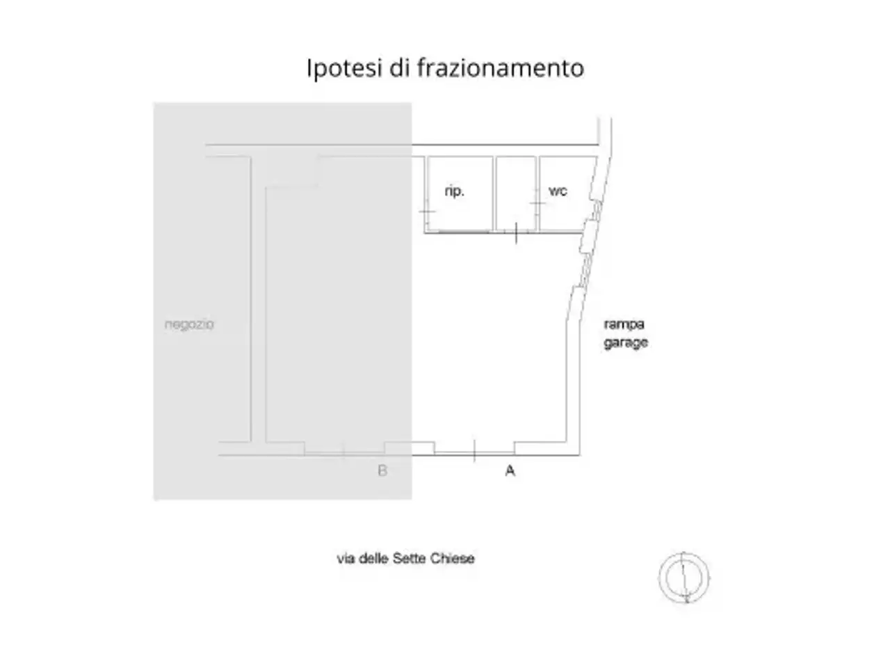 Negozio in Via delle 7 Chiese, Roma, {3} - Planimetria 1