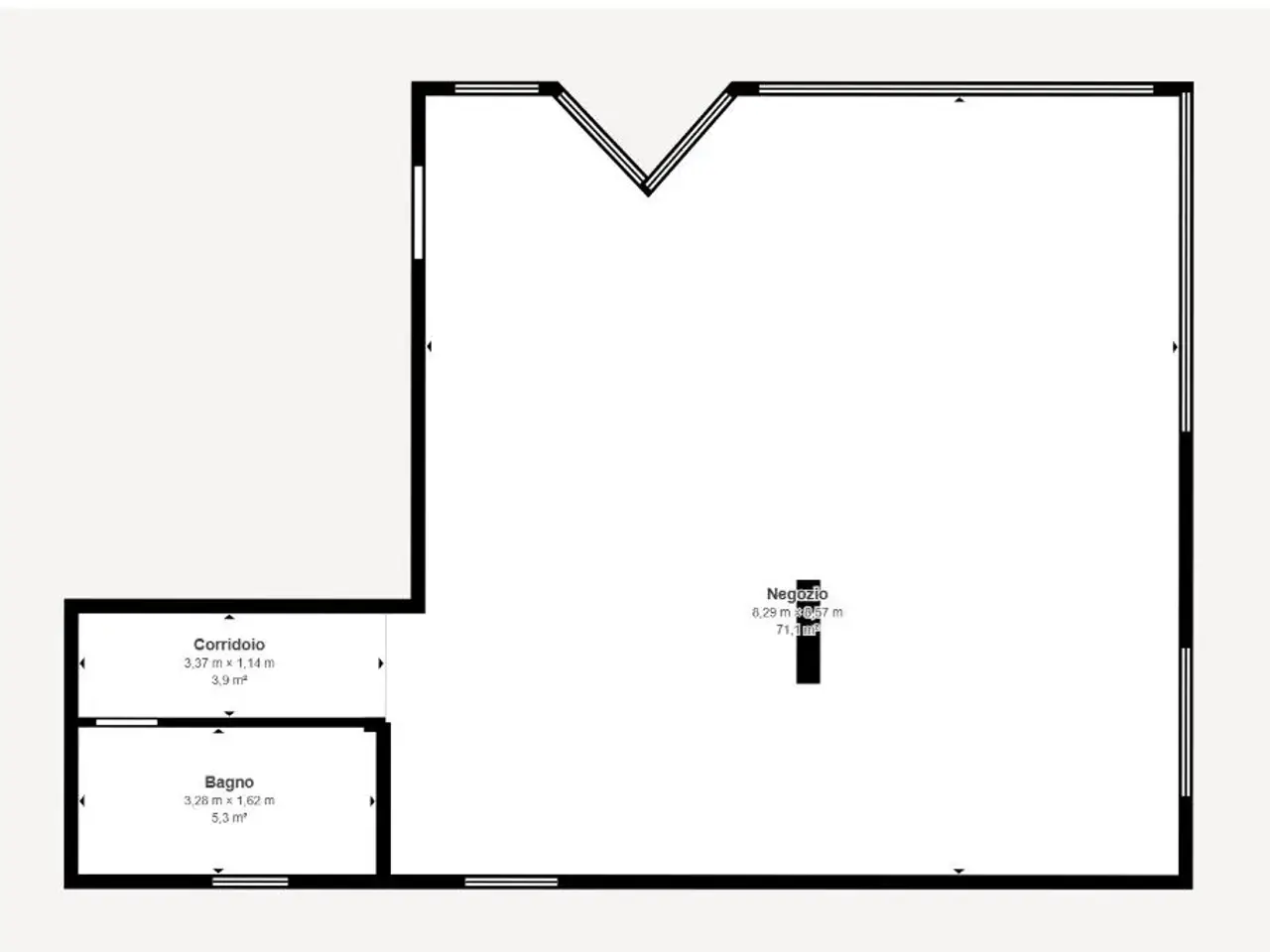 Negozio in Via San Carlo 78, Seregno, {3} - Planimetria 1