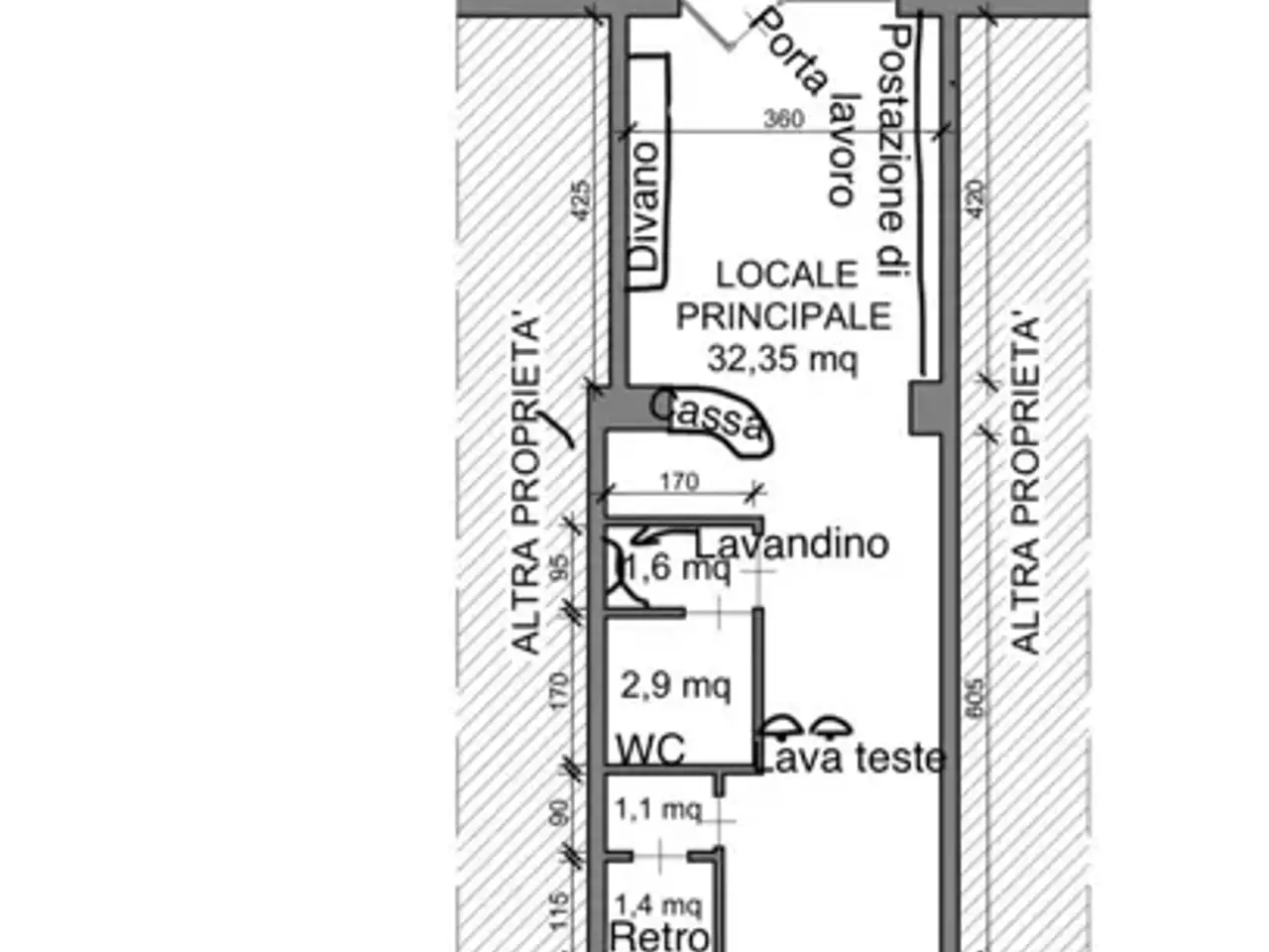 Parrucchiere in Via Conte di Roccavione 43, Torino, {3} - Planimetria 1
