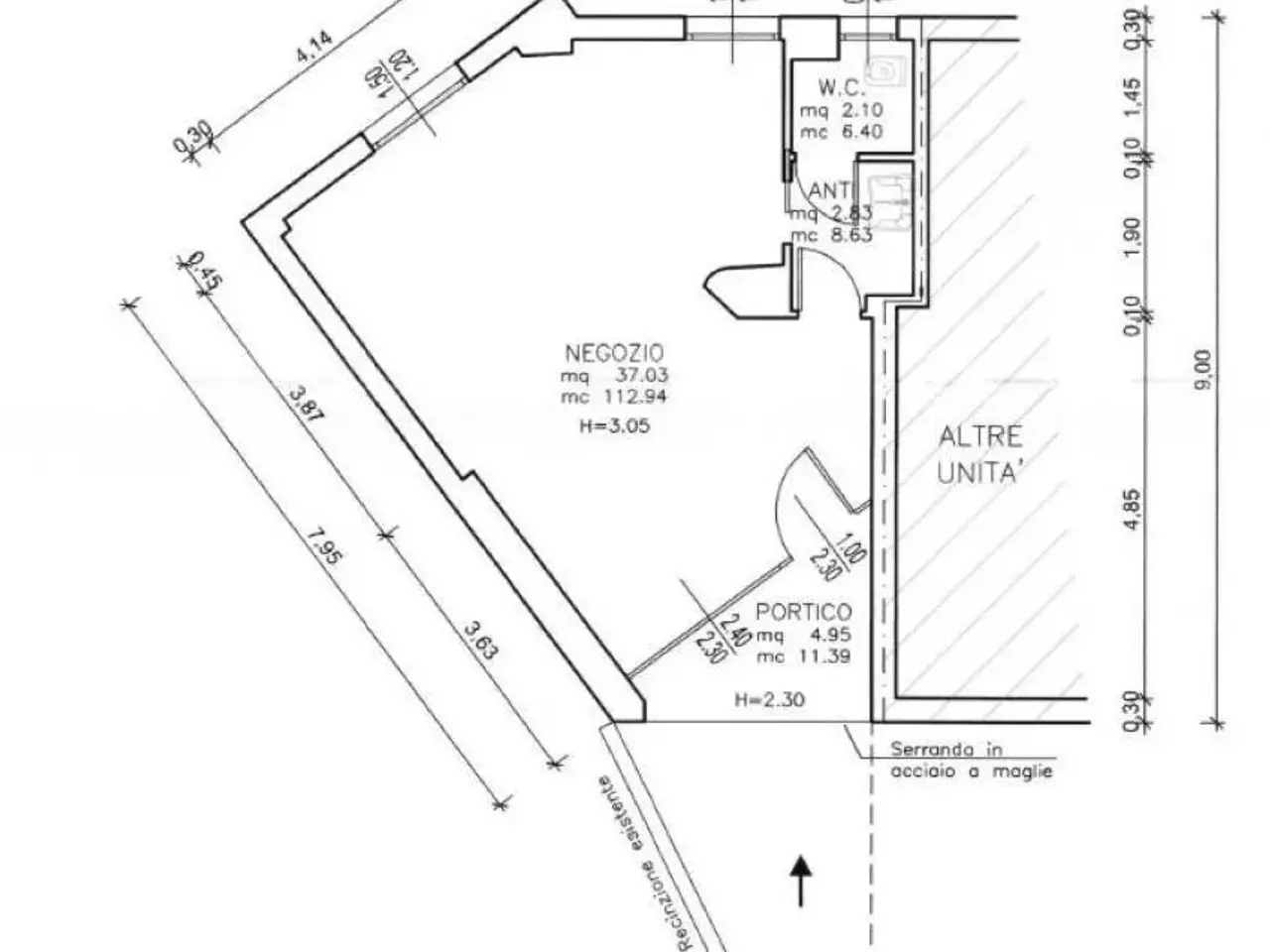 Negozio in Via Jacopo Facciolati, Padova, {3} - Planimetria 1