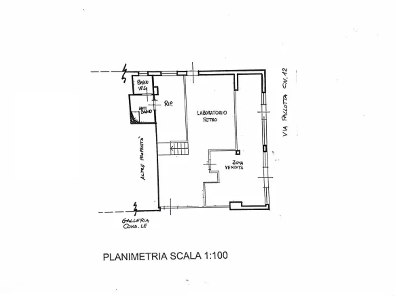Negozio in Viale Palotta, Rimini, {3} - Planimetria 1