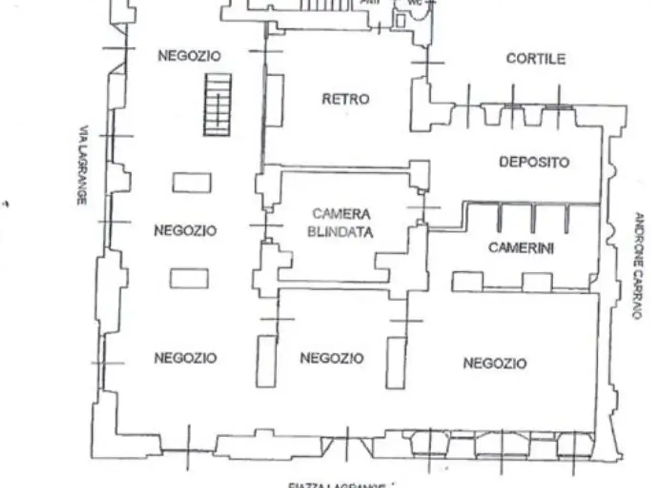 Negozio in Via Giuseppe Luigi Lagrange 40, Torino, {3} - Planimetria 1