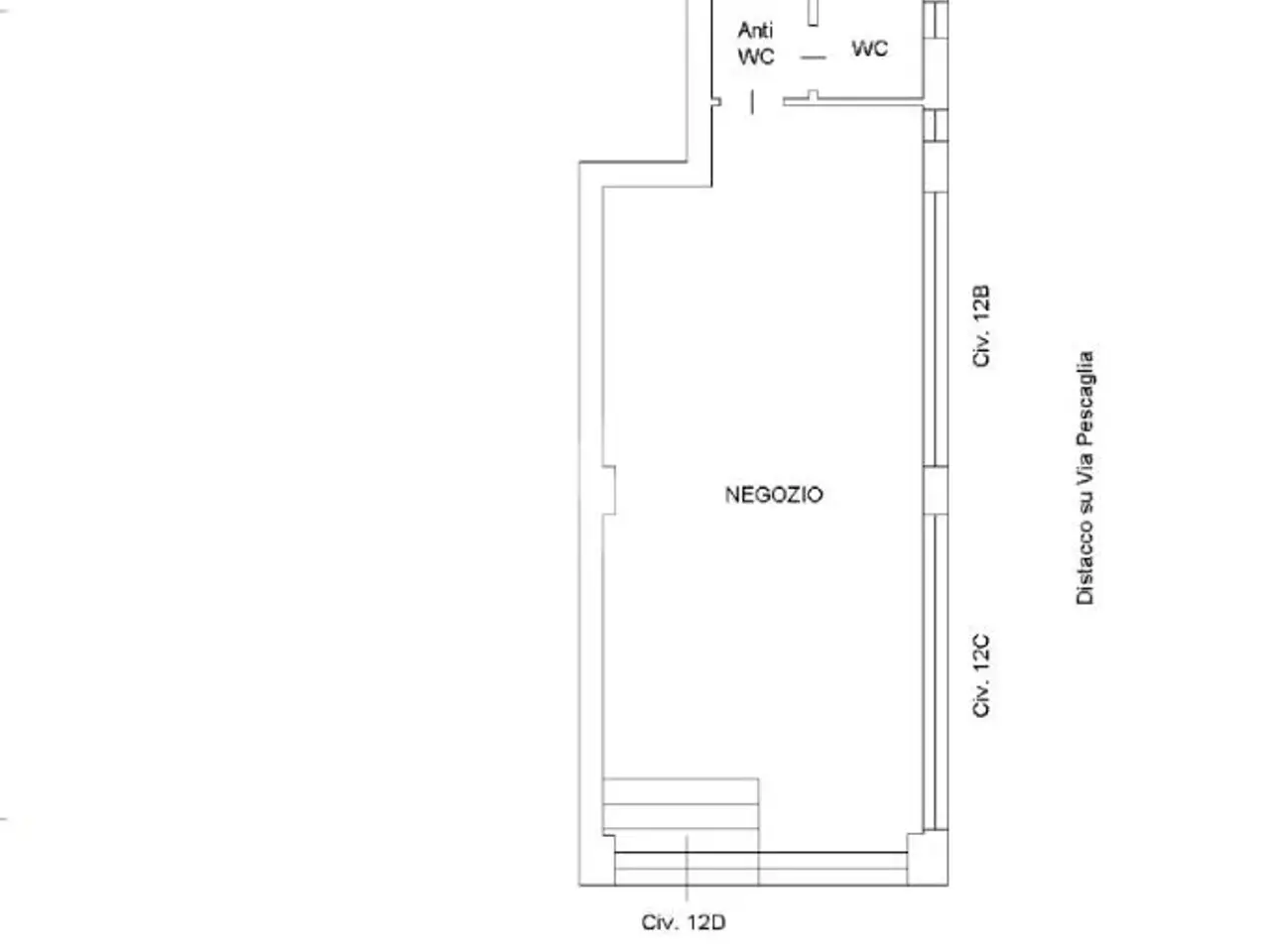 Negozio in Via Pescaglia 12, Roma, {3} - Planimetria 1